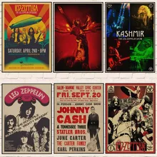 Led Zeppelin рок-музыка постеры для украшения дома Винтажный стиль Ретро Рок постеры настенные наклейки для дома Художественный бренд Декор для спальни A1