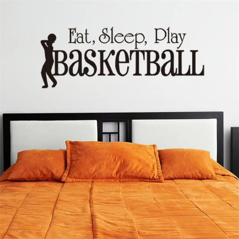 Baby Wall Stickers Bedroom Kids Eat Sleep Play Basketball Kids