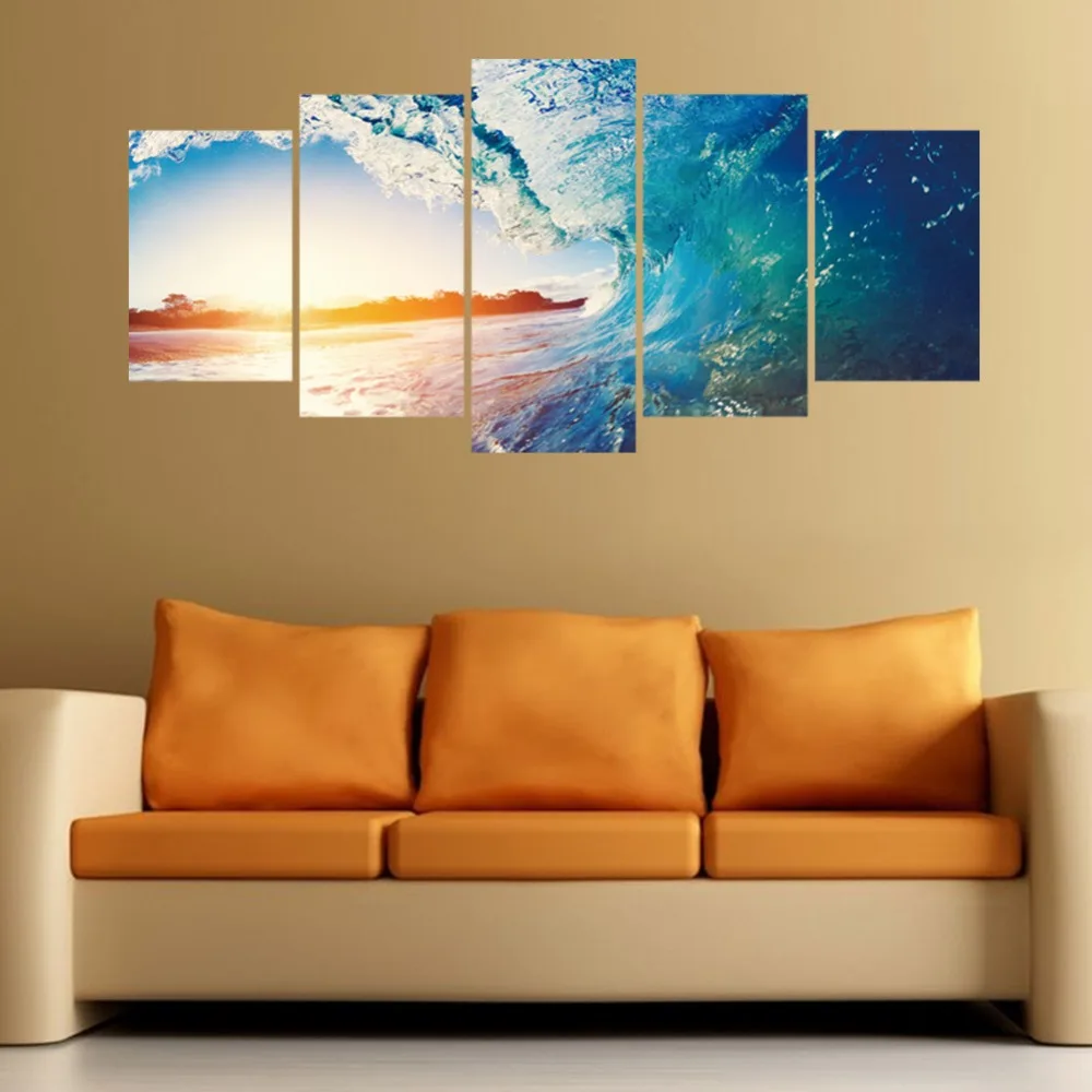 Creative Sunset Sea Decoration Wall Stickers For TV Background Bedroom