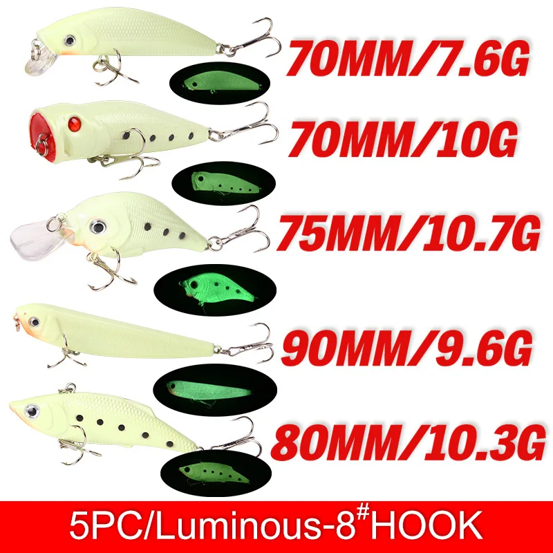 46 шт./лот рыболовные приманки смешанные 6 моделей Приманка Minnow искусственные