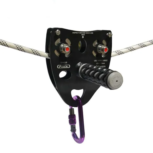 Rock Climbing Double Handle Pulley Aluminum alloy Steel Cable Pulley