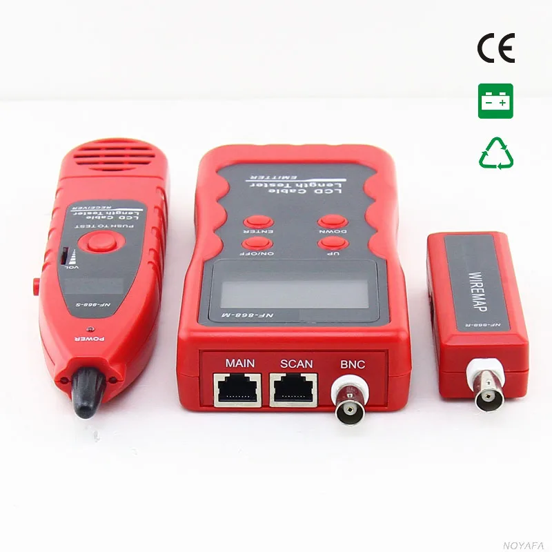 NF-868 цифровой кабель тестовый er трекер для RJ45, RJ11, BNC, USB, анти-помех металлический кабель тестовые перекрестные помехи/короткое замыкание/длина