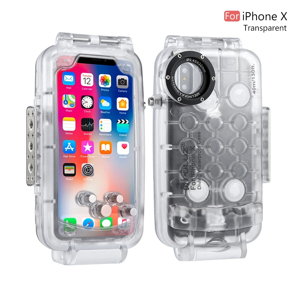 

PULUZ PC ABS IPX8 Waterproof Underwater Housing Cover Protective Mobile Phone Case For IPhone X Diving Swimming Surfing 3colors