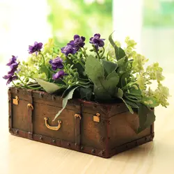Мини Винтаж смолы чемодан горшок суккулентов кашпо Чемодан цветочный горшок коробка для хранения Главная украшение сада бонсай