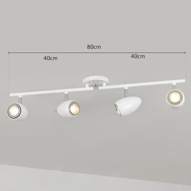 Современный минималистский черный и белый Потолочный светильник гостиная творческий трек spotlight 360 градусов вращающийся акриловое освещение - Цвет корпуса: 4heads white
