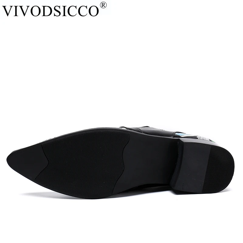 VIVODSICCO/Роскошные Классические Мужские модельные туфли из натуральной кожи; деловая обувь с острым носком; свадебные туфли-оксфорды; мужские туфли на плоской подошве