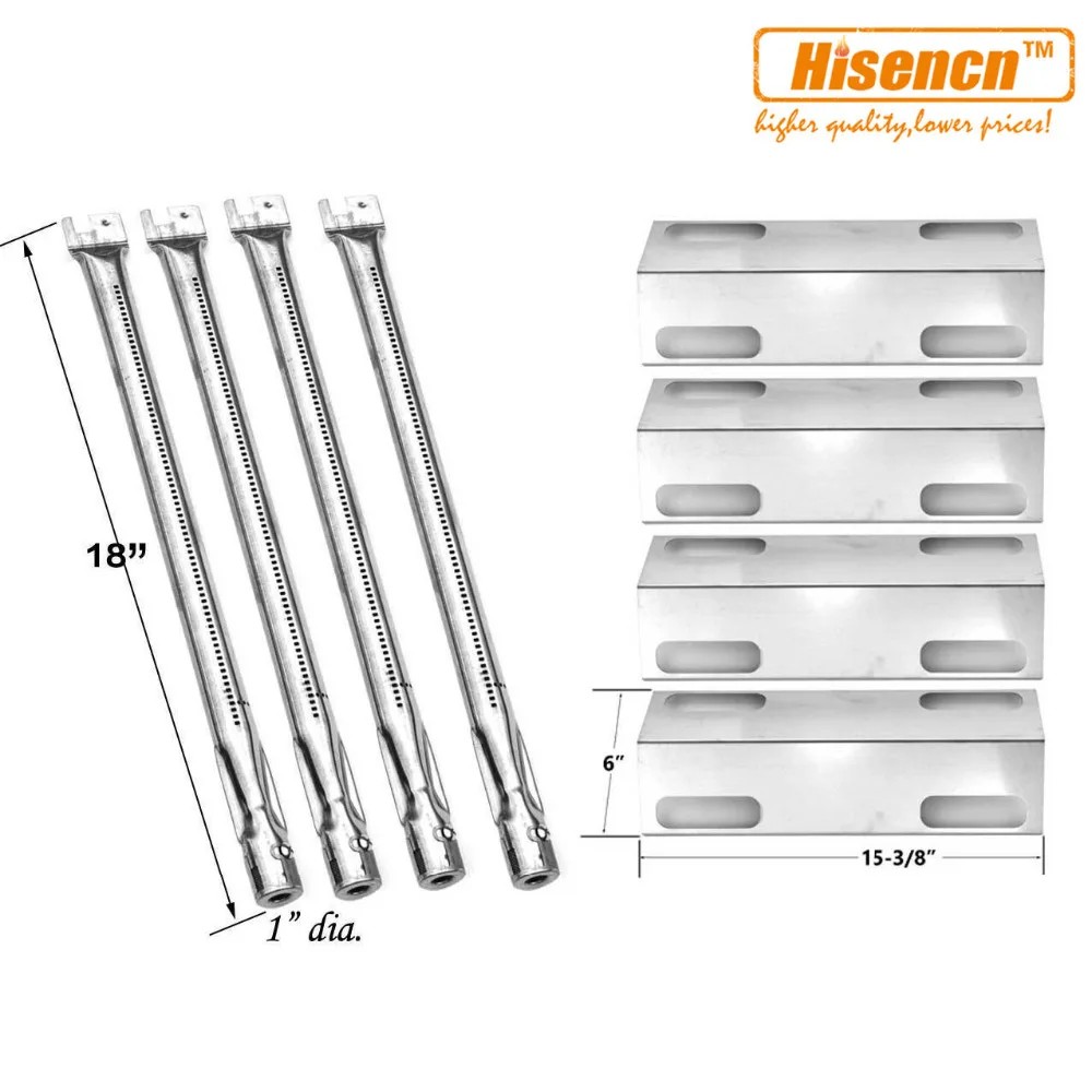 

Hisencn BBQ Parts Replacement Kit SS Heat Plates and SS Burners For Ducane Affinity 3100,4200,4400, 4100 Gas Barbecue Grill
