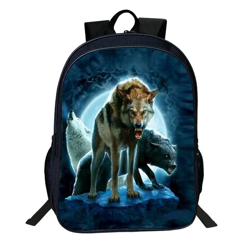 

Animal Wolf Bags High Capacity Backpacks For Teenage Boy Girls 16 Inch Bags Dog Dragon Horse Shark Eagle Cat Unicorn School Bags