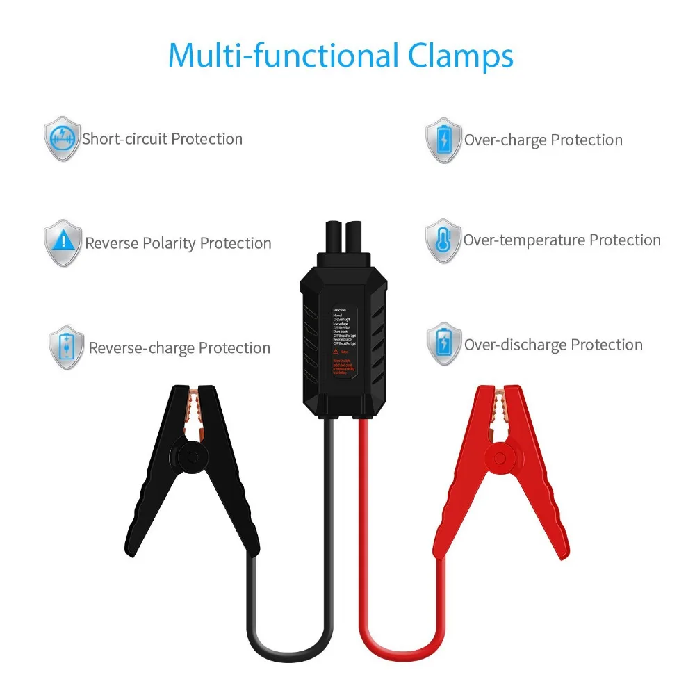 

Battery Relay Clip Jumper Cable for 12V Starter with Relay Intelligent Alligator Clamps with Heavy Duty Wire