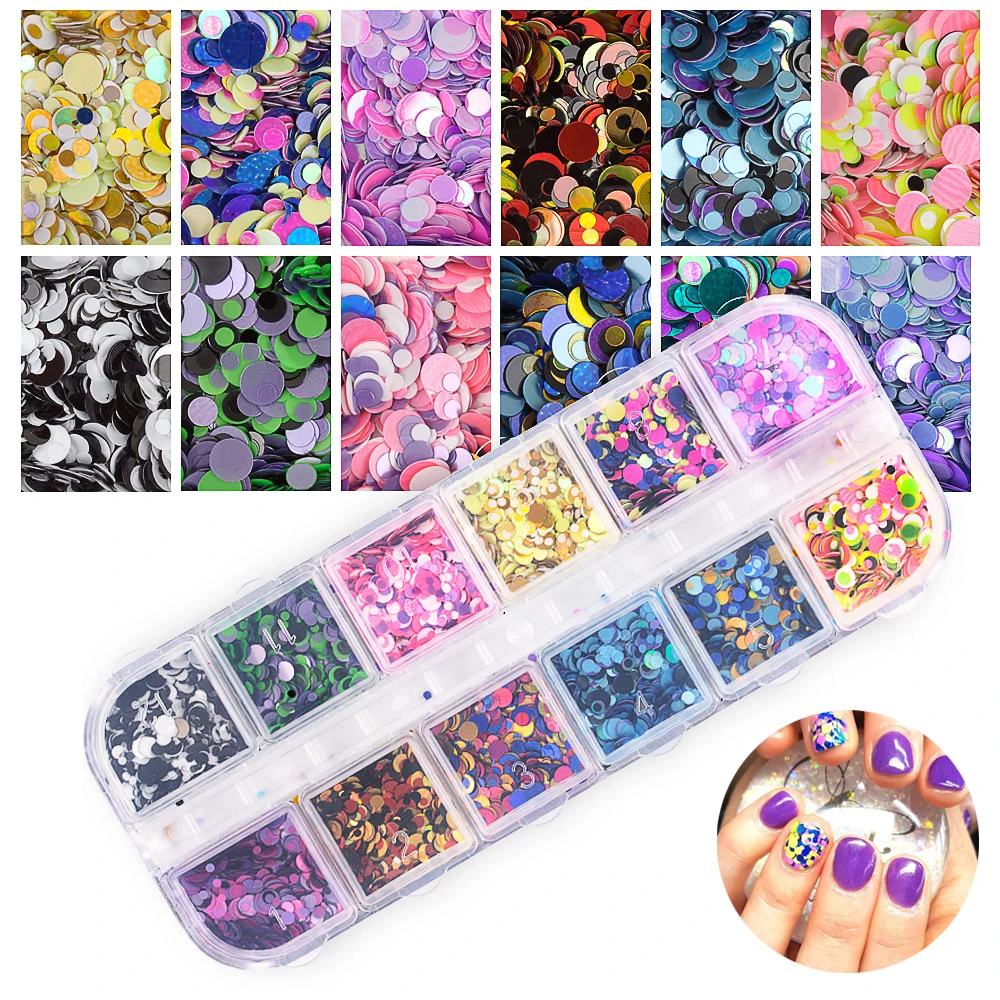 

Dmoley Mixed Color Dazzling Nail Glitter Shinning Sequins for Nails Laser Glitter Spangles Nail Art Decorations