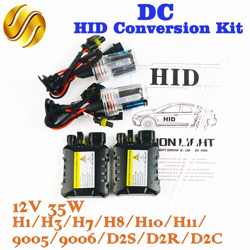 HID Conversion Kit 12V 35W H7 Lamp DC Slim Ballast Car Headlight Auto Bulb 4300K 6000K