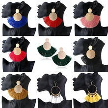 Lats grande borla gota brincos para as mulheres moda declaração boêmio artesanal brincos franja brinco za 2019 pendientes jóias(China)
