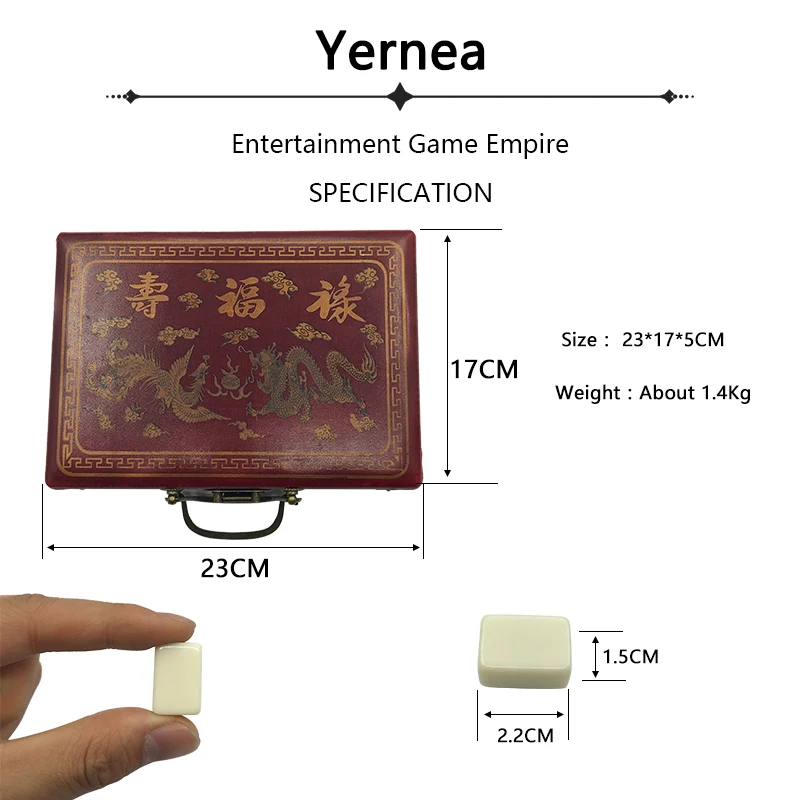 Yernea مصغرة لعبة الصينية العتيقة جونغ الالعاب الترفيه مع تعليمات الإنجليزية أربعة الرياح مربع majiang عبة خشبية