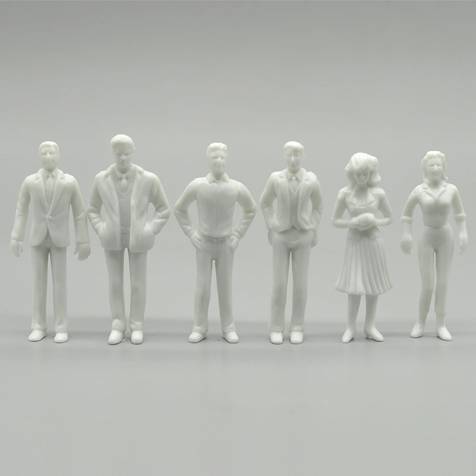 10pcs/lot 1:25 Scale Miniature People Model Unpainted ABS Figures Railway Train Layout Architecture Building Scenery for Diorama 6