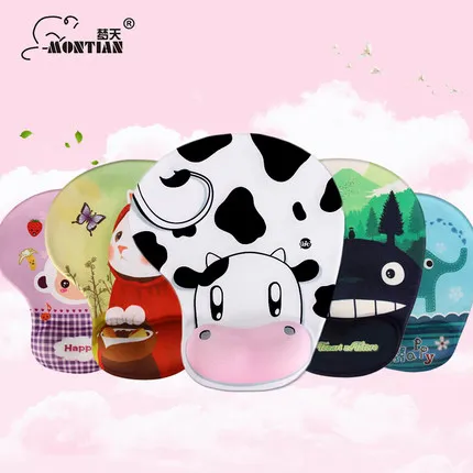 

Soft computer mouse pad with wrist rest and various cartoon printings, comfortable PC mouse mat for desktop laotop users