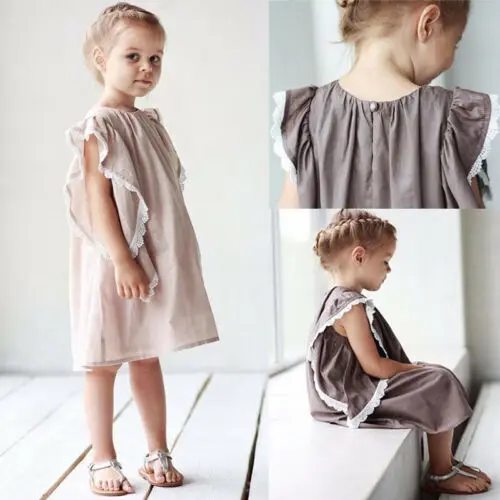 

1-6Years Kid Girl Dress Baby Girl Lace Cotton Linen Dress Newborn Toddler Party Holiday Children Casual Sundress