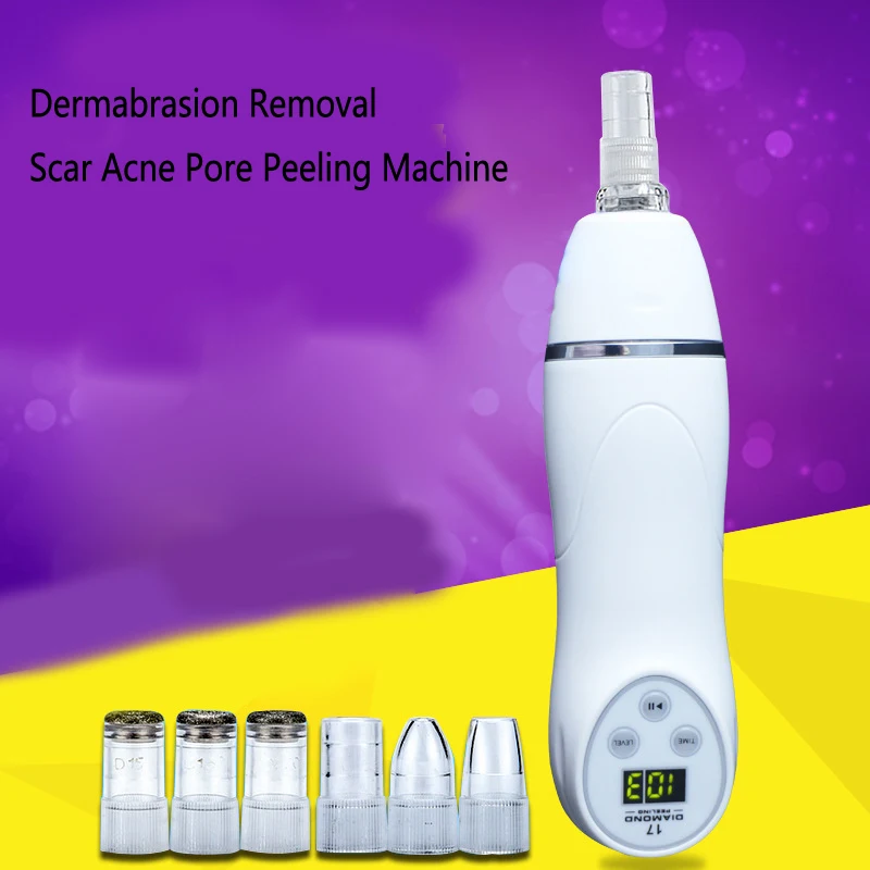 ФОТО  Professional Dermabrasion Microdermabrasion Face Care 6 Tip Dermabrasion Peeling Machine Facial Skin Care Massager Beauty Devic