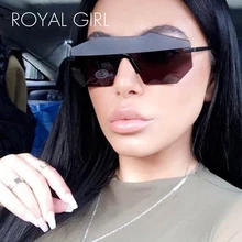 Королевские женские солнцезащитные очки новые брендовые дизайнерские УНИКАЛЬНЫЕ Солнцезащитные очки без оправы мужские зеркальные линзы большие очки унисекс ss501