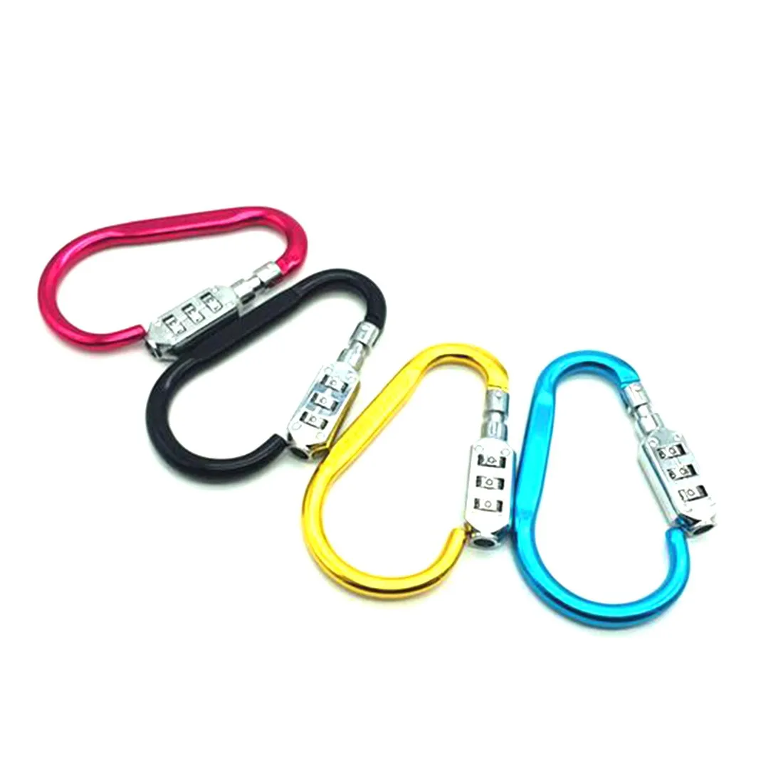 

1pc Small Size Travel Smart Combination Lock Bottle Hook Buckle Alloy Carabiner Hanging Code Chain Camping Hiking Padlock