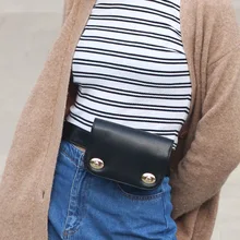 Модная женская поясная сумка из искусственной кожи, простая черная Маленькая поясная сумка для леди, поясная сумка высокого качества, регулируемая поясная сумка