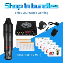 Профессиональная татуировка роторная ручка набор lcd Мини мощность татуировки педаль переключатель картридж иглы поставка