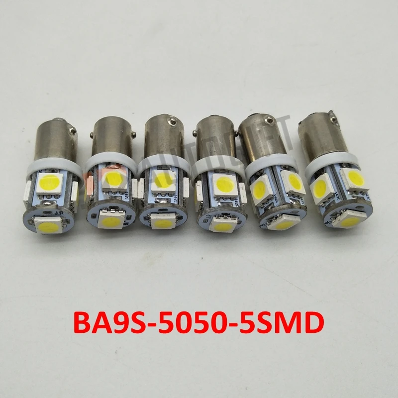 10 шт 12 V 24 V BA9S 5050 5 SMD СВЕТОДИОДНЫЙ BA9S T11 T4W H6W 233 автомобильная лампа для peugeot 2008 203 Внутреннее освещение 5050 5SMD приборной панели