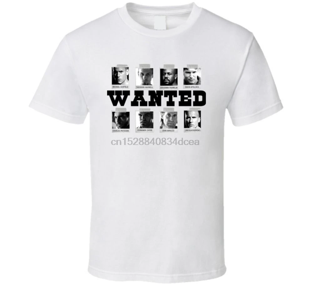 

Prison Break Wanted Tv T Shirt Summer Short Sleeve T-Shirts Tops S~3Xl Big Size Cotton Tees Free Shipping 2019 Fashion