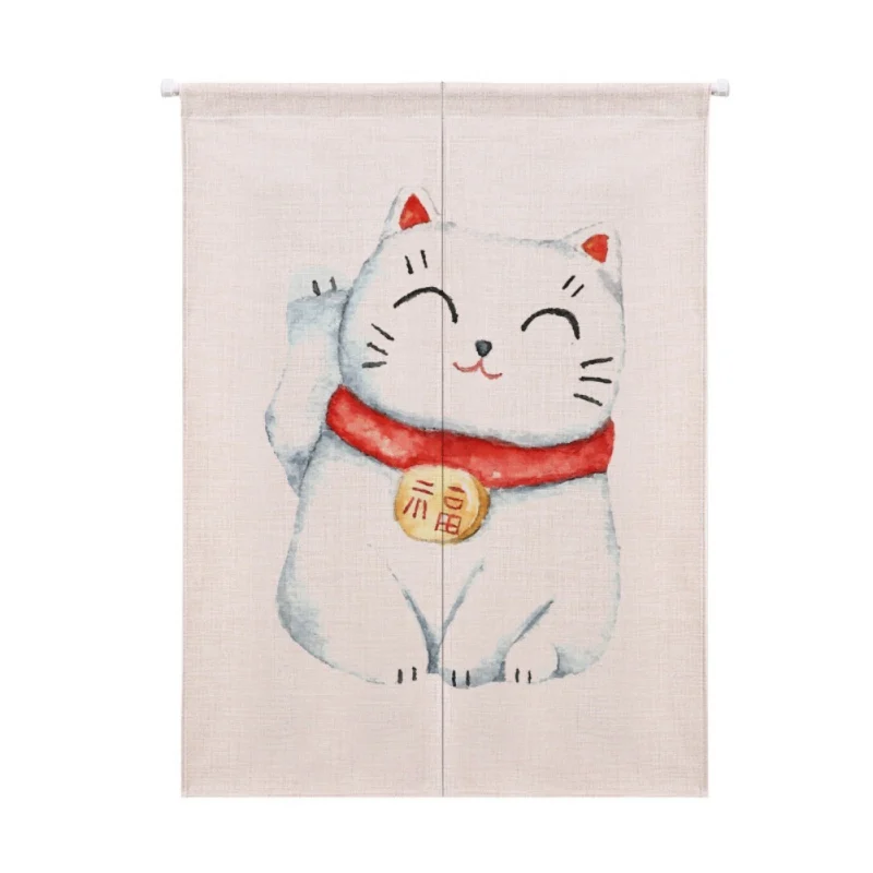 Lucky Cat Дизайн хлопок и лен японский стиль дверная занавеска висячий гобелен для украшения дома