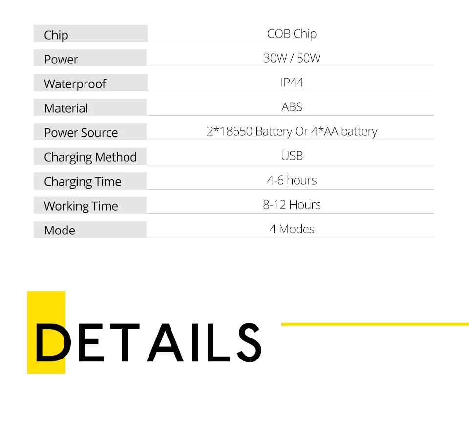 Portable Lantern LED Flashlight COB Handheld Movable Work Lights Lamp USB Rechargeable Multi-functional Emergency Camping Lights (3)