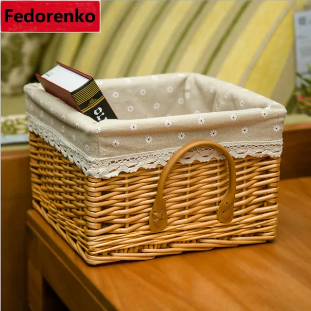Decorative Natural Wicker Rattan Baskets Storage Organizer Kitchen Decorative Natural Wicker Rattan Baskets Storage Organizer Kitchen Closet Desktop Sundries Bo Laundry Basket