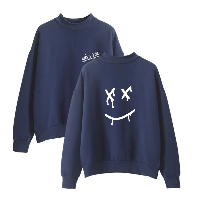 Louis Tomlinson Miss You Smiley Face Felpa con cappuccio Unisex Hipster Casual Basic Pullover in pile con cappuccio Cappotti Sudader
