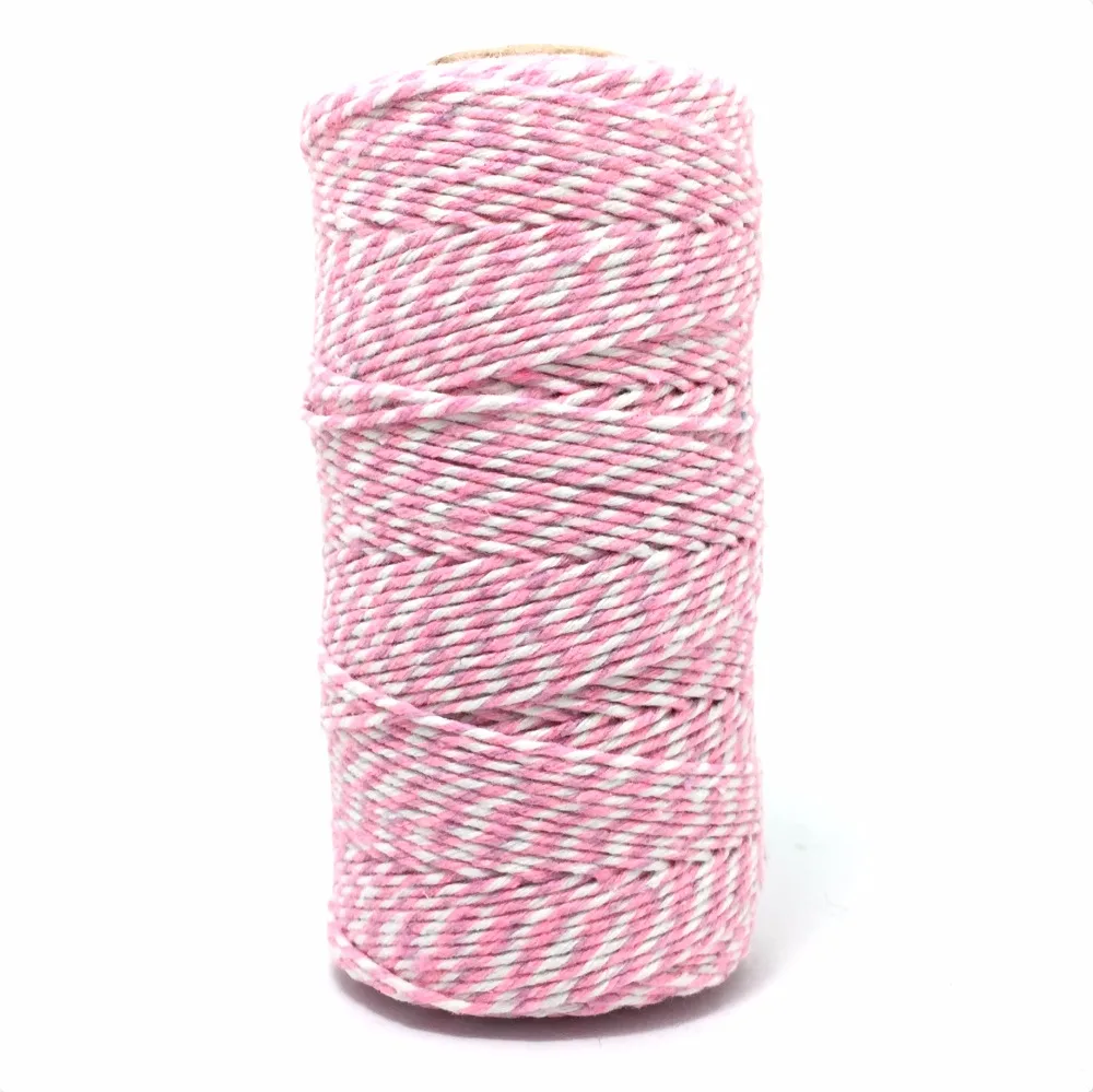 ZERZEEMOOY 8ply 1MM~1.5MM Cotton Bakers Twine Mix (100yard/spool) Baker's  Twine Gift Packing PINK Twine for Crafting MS-PINK