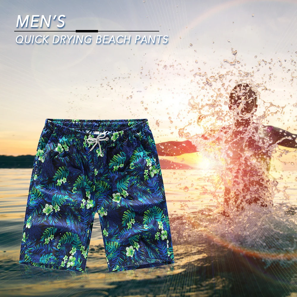

Beach Shorts Men Quick Drying Beach Shorts Breathable Swimsuit Surfing Boating Water Sports Running Trunks Loose Swimwear Shorts