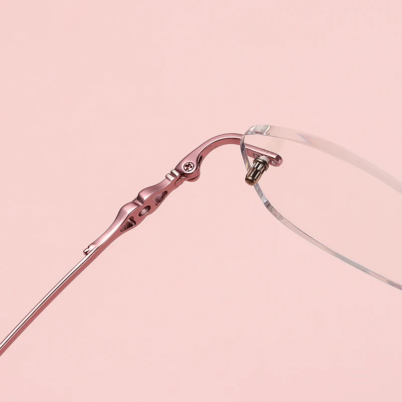 Linse Purple Retro Weitsichtigkeit Asphärische Hochwertige Randlose Brille Pale Rezept Kurzsichtigkeit F130 Brillen Legierung Frauen Optische 4zwnTpnqU
