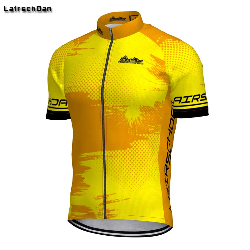 SPTGRVO Lairschdan желтые свитера цвета Омбре Ciclismo профессиональная, командная, велосипедная одежда летняя с коротким рукавом быстросохнущая MTB велосипедная рубашка - Цвет: Цвет: желтый