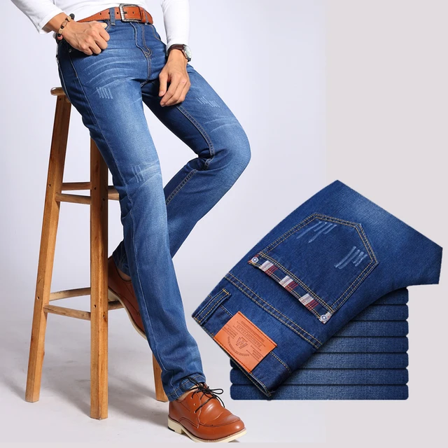 2018 Jeans Homme Regular Mens Skinny Jeans Men's Fashion Business Casual  Straight Large Size Denim Jeans - Jeans - AliExpress
