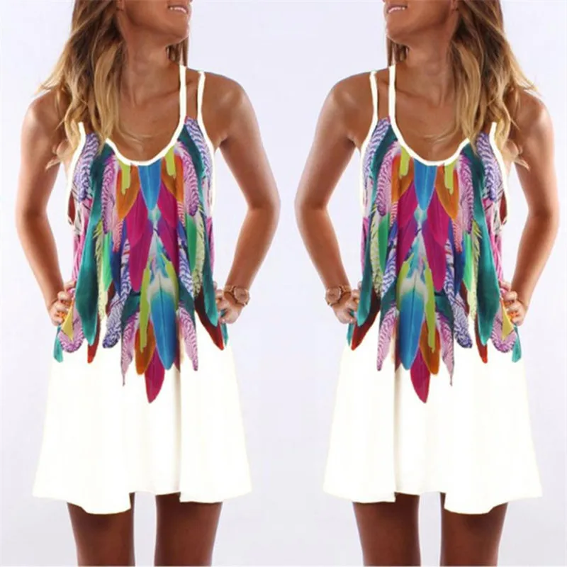 Women's Summer Boho Casual Printed Maxi Party Cocktail Beach Dress Sundress12