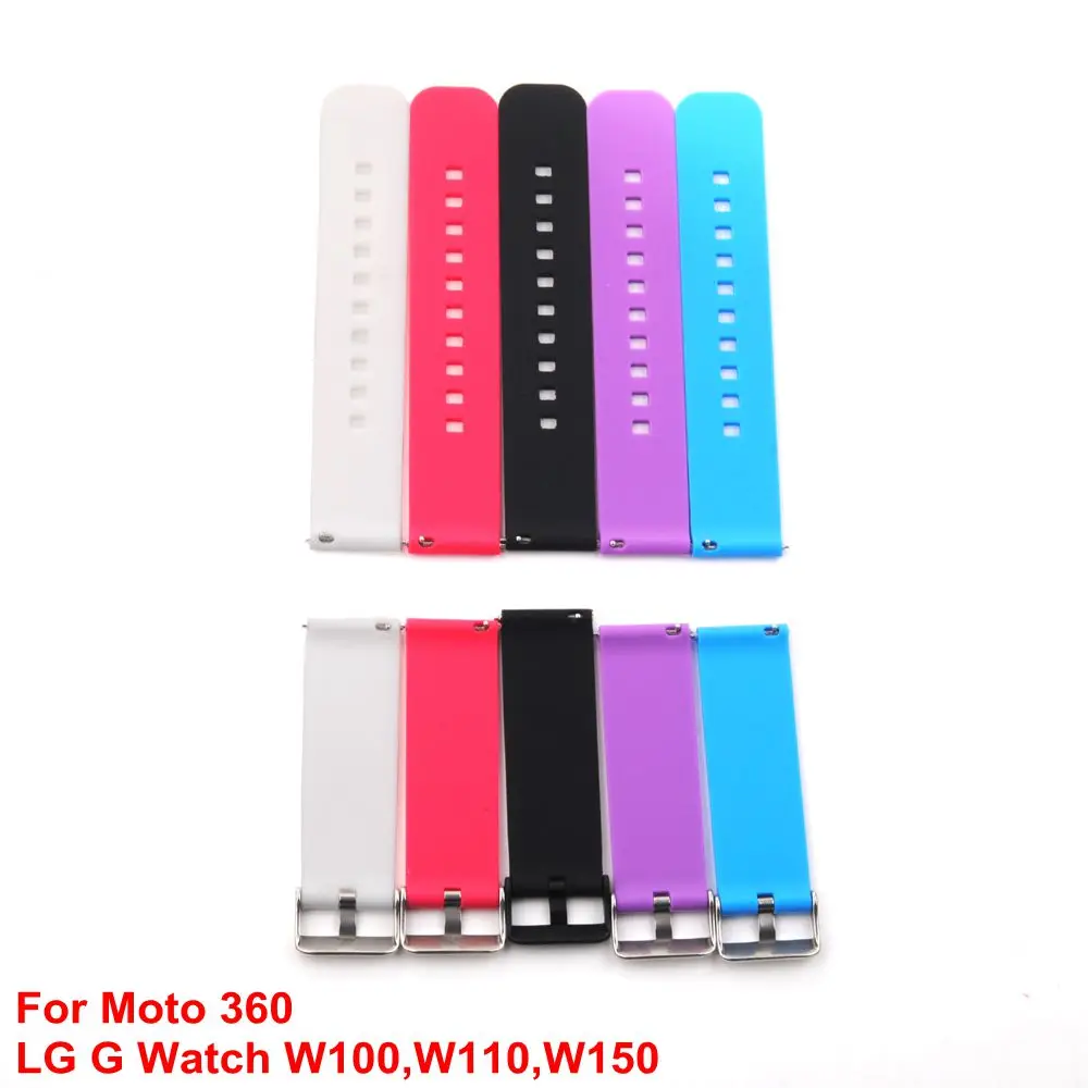

MOQ 1PCS Replacement Wristband Silicone Watch Band Strap For Motorola Moto 360 2nd 46mm/ LG G Watch W100,W110,W150 Smart Watch