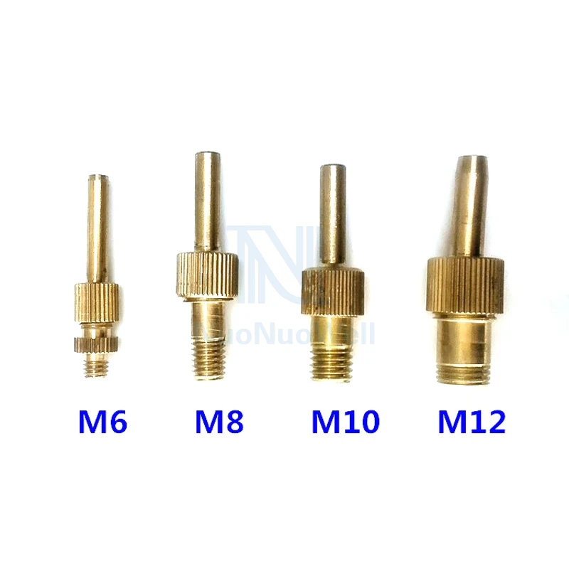 NuoNuoWell 10 шт-упаковка сопло водяного занавеса M6/M8/M10/M12 Латунное микро прямое струйное сопло 360 Регулируемый универсальный Спринклер