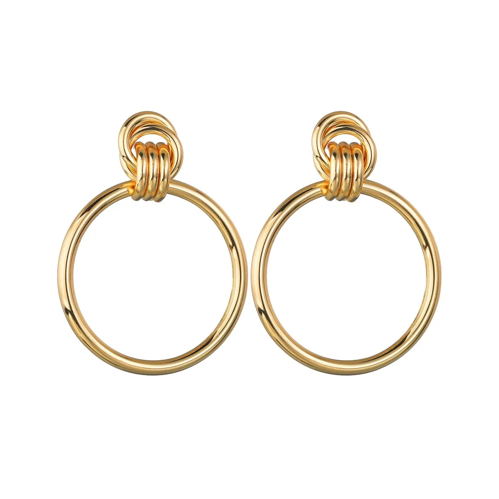 

Earrings Circle Interlock Women's Earrings Exaggerated Metal 2019 New Arrival Circle Fashion Korean Wedding Accessories Hot