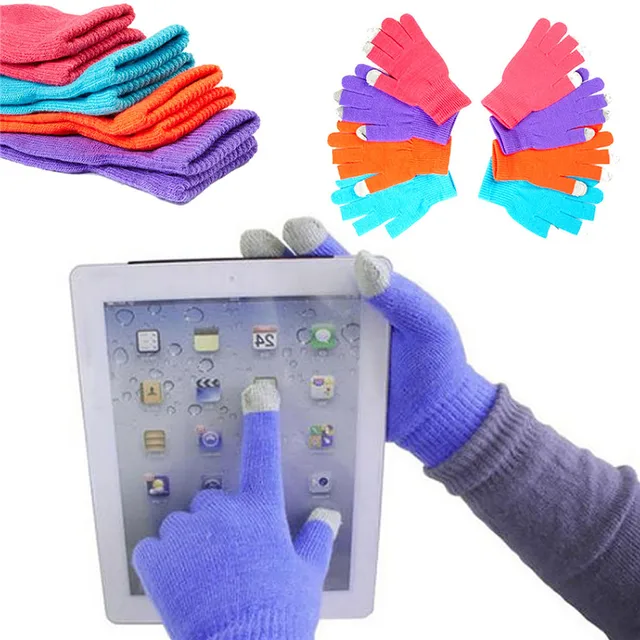 Best Offers 100 Pair/lot Fashion Women Men Soft Winter Touch Screen Gloves Texting Cap Active Smart Phone Knit One Size Features: 