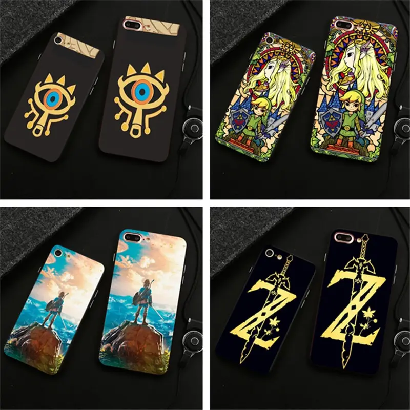 The Legend of Zelda Breath of the Wild Sheikah Slate soft Silicone Phone Case For iPhone 5 5S 6 6S Plus SE 7 7Plus Black Cover