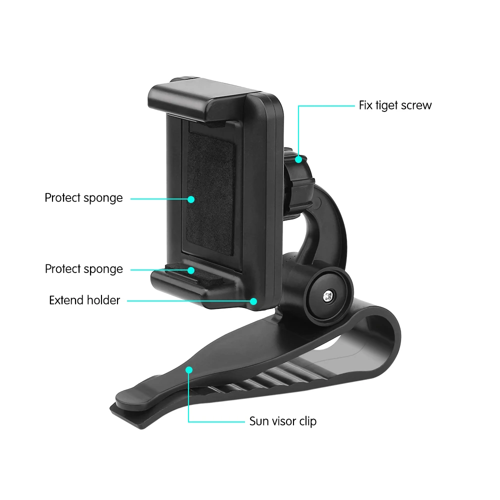 Автомобильный Декор Универсальный мобильный телефон Автомобильный держатель козырек от солнца 360 сотовый телефон держатель подставка для iPhone 6 7 Plus для samsung мобильный поддержка