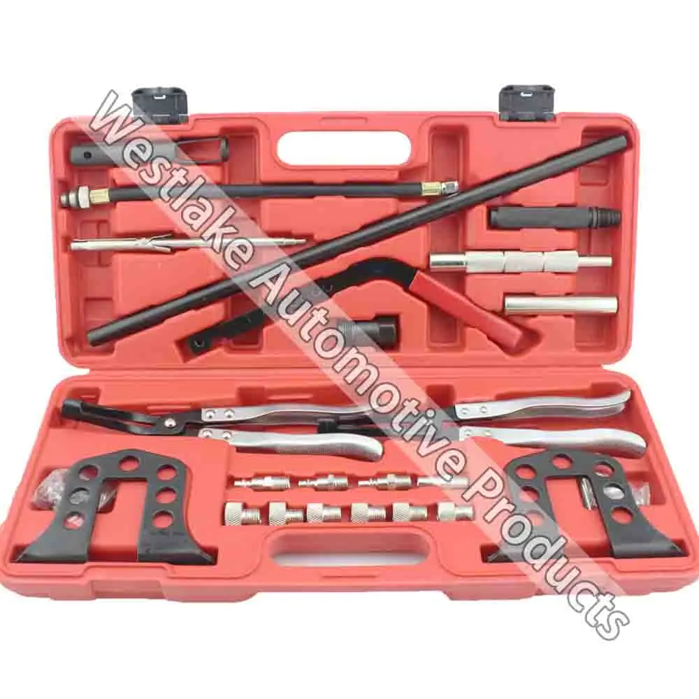 Vehicle Tools suitcase TecTake Valve spring compressor kit for petrol