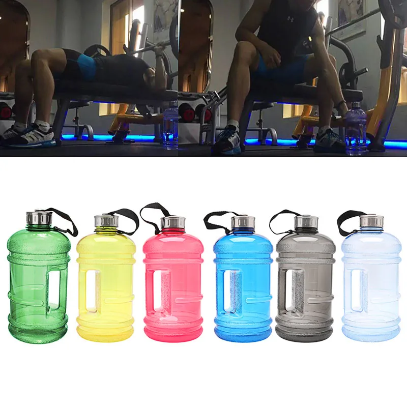 Large Sports Water Bottle Training Kettle Workout Drinking Fitness Big Gym Wide