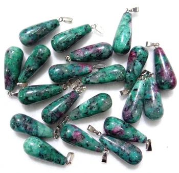 

natural stone tiger eye Turquoises lapis Quartz Crystal Water drops pendant for diy jewelry making Necklaces Accessories24pcs