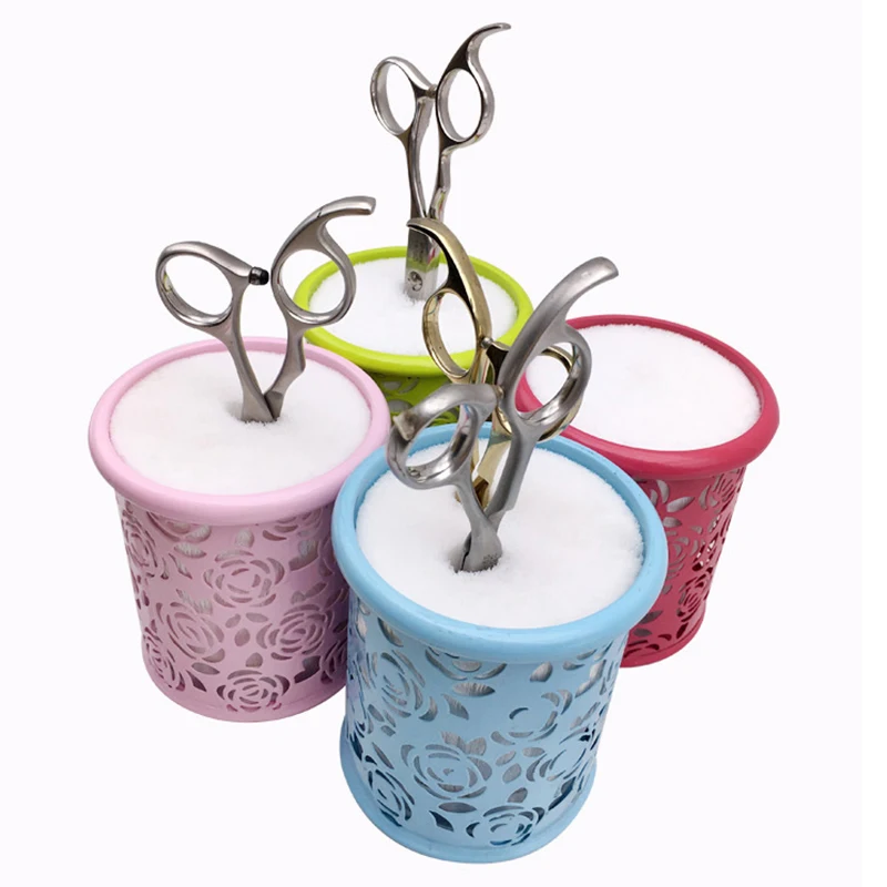 

Professional Hairdressing Scissors Holder Stand Case Salon Hairdresser Scissors Hair Clips Storage Box Pot Clips Scissors Holder