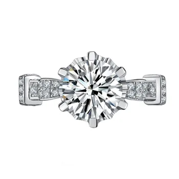 

Hearts and Arrows Ring Gorgeous Gold Test Positive Ring Engagement Ring Moissanite 3CT Female Jewelry Moissanite White Gold Ring