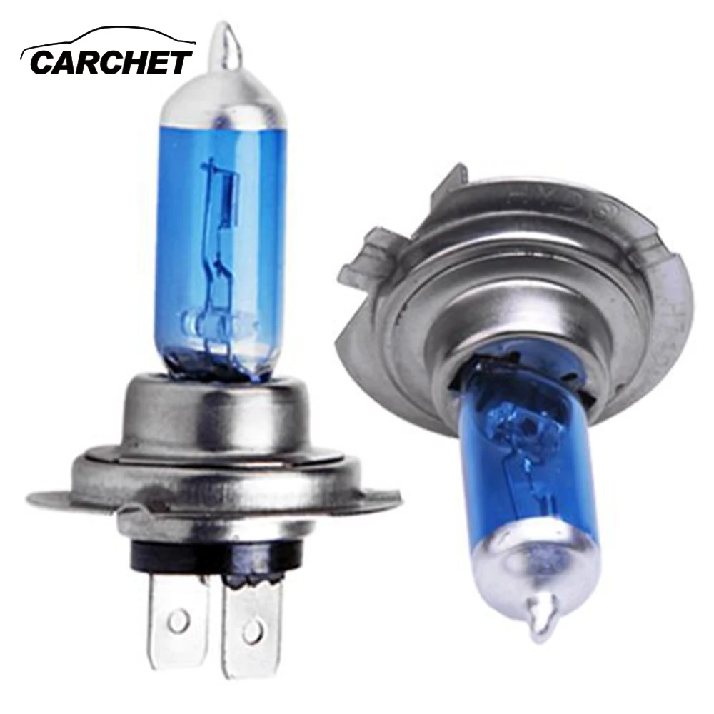 

CARCHET 2pcs 55w Car H7 Headlight Bulb Headlight Lamp Light Bulb Ultra 55W 12V Car Front Head Light Bulb Super White