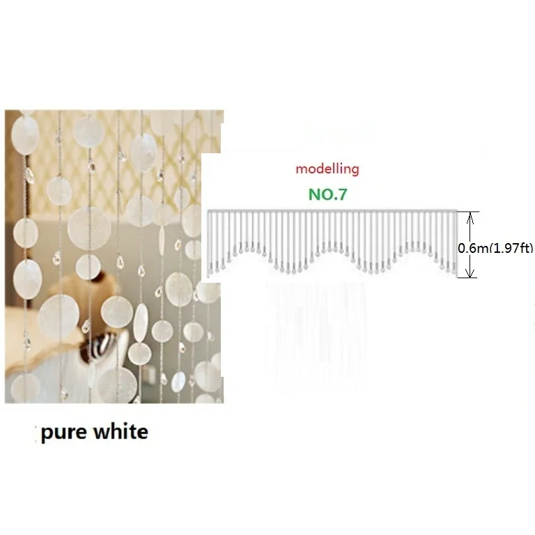 № 7 готовая занавеска 42 шт./лот, цветная оболочка, Хрустальная бусина, занавеска для двери, занавеска для крыльца, перегородка, Рождественское украшение 02 - Цвет: 42pcs white